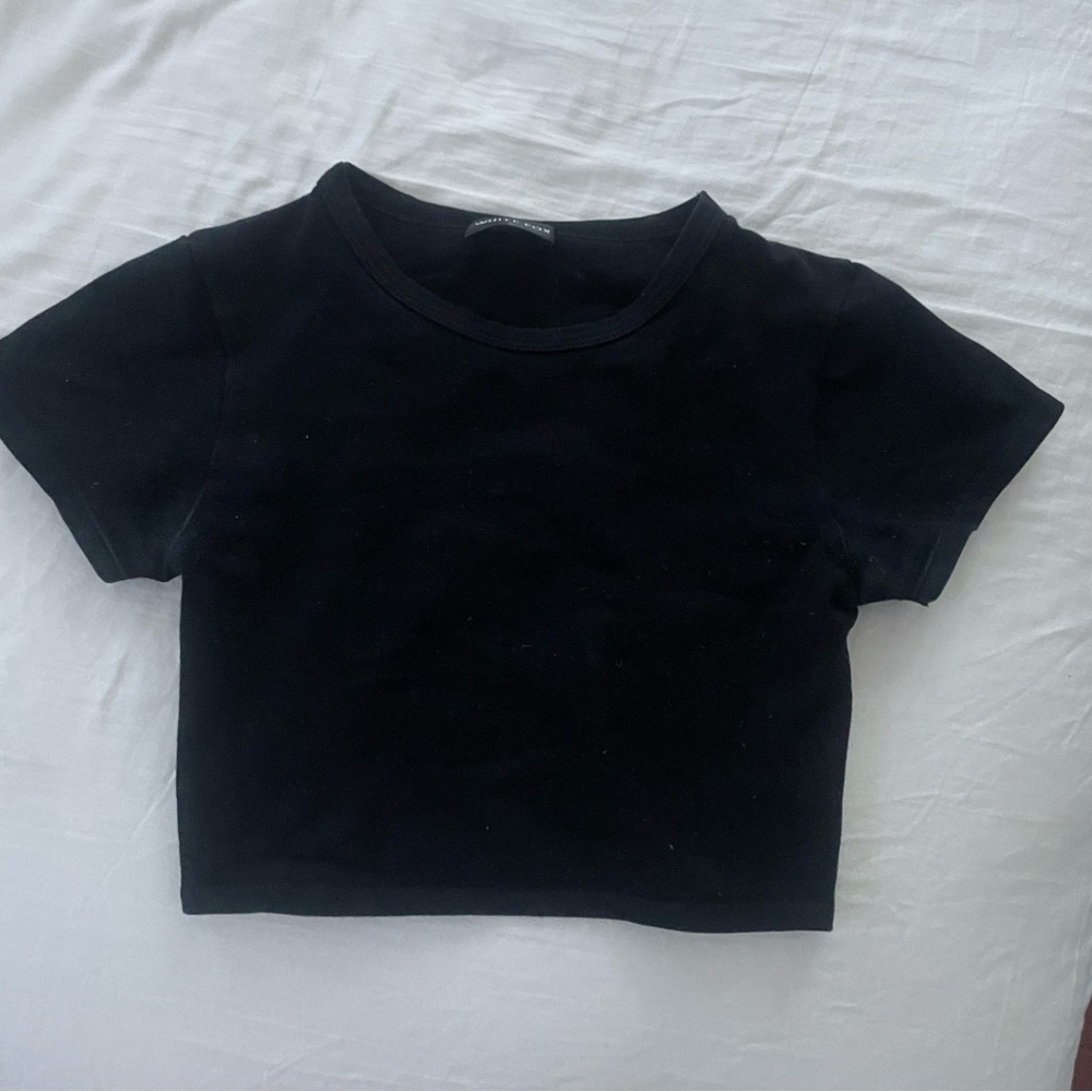 White Fox Boutique Black Crop Top